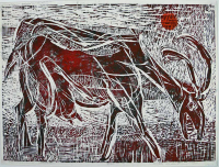 Betty%20LaDuke%2C%20%3Cb%3E%3Ci%3E%20Impassioned%20Goat%3C%2Fi%3E%3C%2Fb%3E%2C%201964%2C%20color%20woodcut%20on%20paper%2C%20Gift%20of%20the%20Artist%2C%20%26%23169%3B%201964%20Betty%20LaDuke%2C%202007.33.69